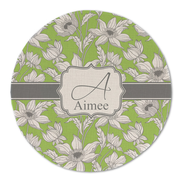 Custom Wild Daisies Round Linen Placemat - Single Sided (Personalized)