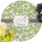 Wild Daisies Round Linen Placemats - Front (w flowers)