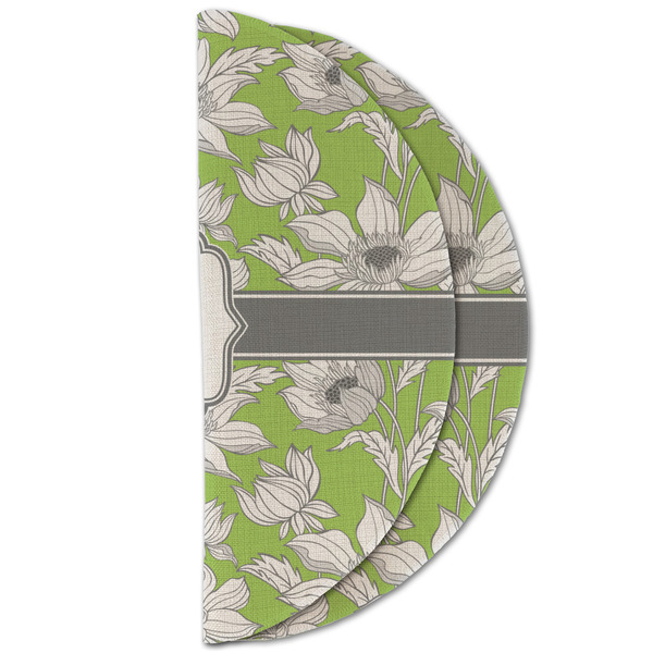 Wild Daisies Round Linen Placemats - HALF FOLDED (double sided)