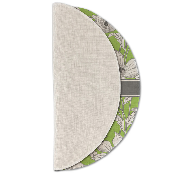 Wild Daisies Round Linen Placemats - HALF FOLDED (single sided)