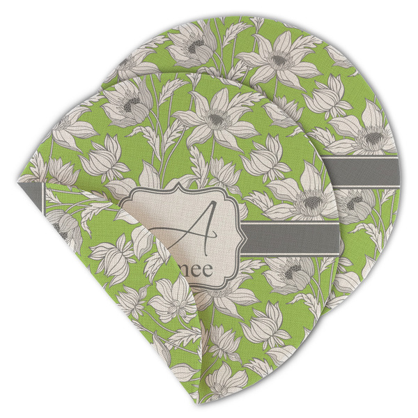 Custom Wild Daisies Round Linen Placemat - Double Sided - Set of 4 (Personalized)