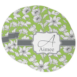 Wild Daisies Round Paper Coasters w/ Name and Initial