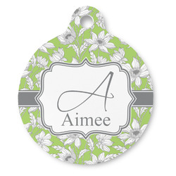 Wild Daisies Round Pet ID Tag (Personalized)
