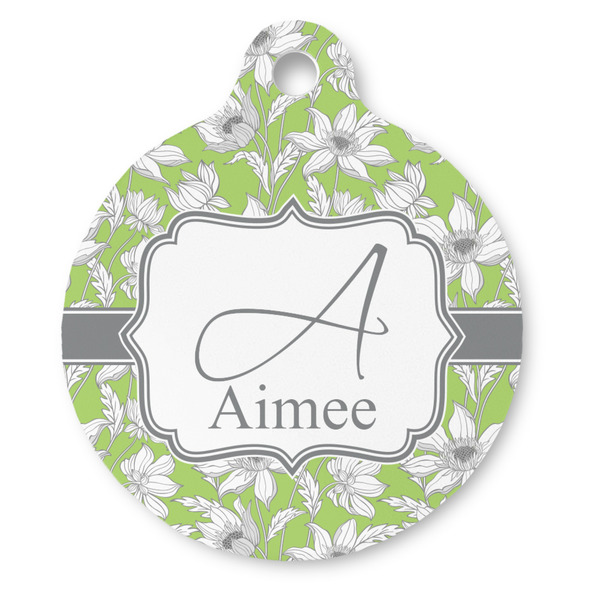 Custom Wild Daisies Round Pet ID Tag - Large (Personalized)