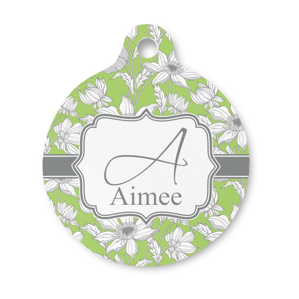 Custom Wild Daisies Round Pet ID Tag - Small (Personalized)
