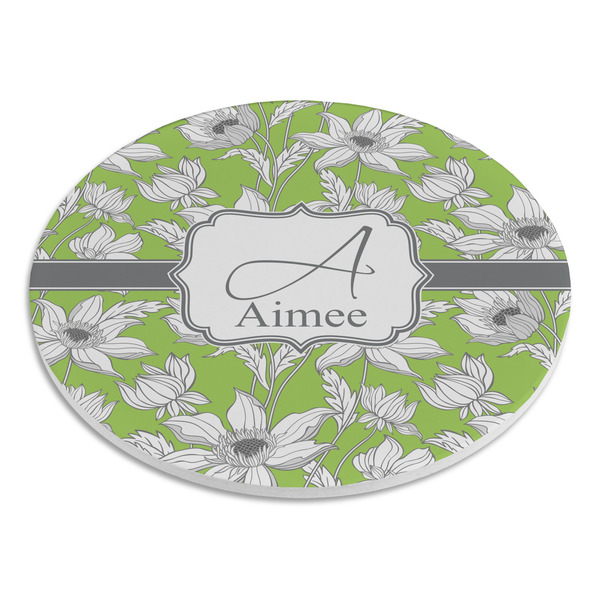 Wild Daisies Round Stone Trivet - Angle View