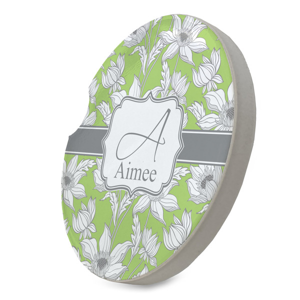 Wild Daisies Sandstone Car Coaster - STANDING ANGLE