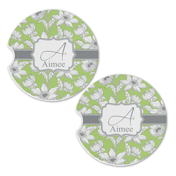 Wild Daisies Sandstone Car Coasters - Set of 2