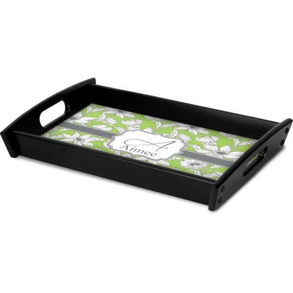 Wild Daisies Serving Tray Black - Corner