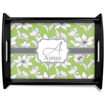 Wild Daisies Black Wooden Tray - Large (Personalized)
