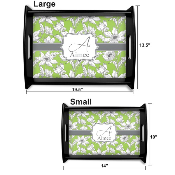 Wild Daisies Serving Tray Black Sizes