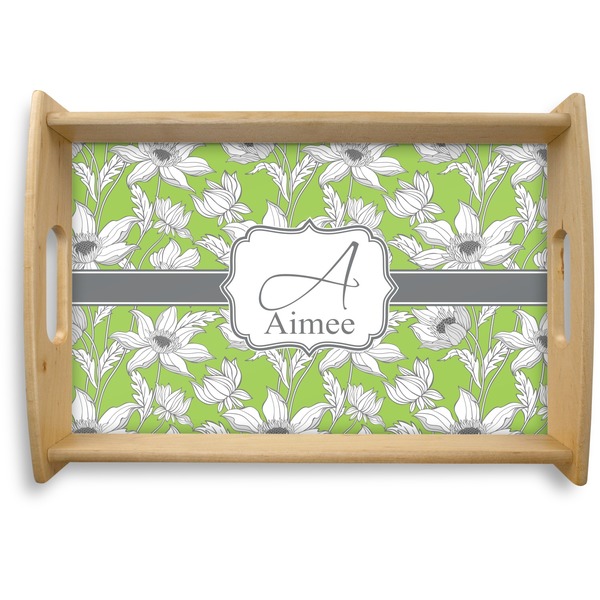 Custom Wild Daisies Natural Wooden Tray - Small (Personalized)