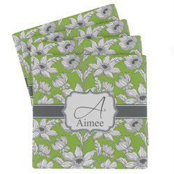 Wild Daisies Absorbent Stone Coasters - Set of 4 (Personalized)