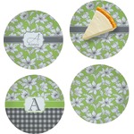 Wild Daisies Set of 4 Glass Appetizer / Dessert Plate 8" (Personalized)