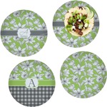 Wild Daisies Set of 4 Glass Lunch / Dinner Plate 10" (Personalized)