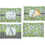 Wild Daisies Set of 4 Glass Rectangular Appetizer / Dessert Plate (Personalized)