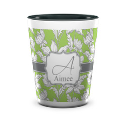 Wild Daisies Ceramic Shot Glass - 1.5 oz - Two Tone - Set of 4 (Personalized)