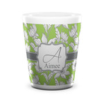 Wild Daisies Ceramic Shot Glass - 1.5 oz - White - Set of 4 (Personalized)