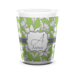 Wild Daisies Ceramic Shot Glass - 1.5 oz - White - Set of 4 (Personalized)