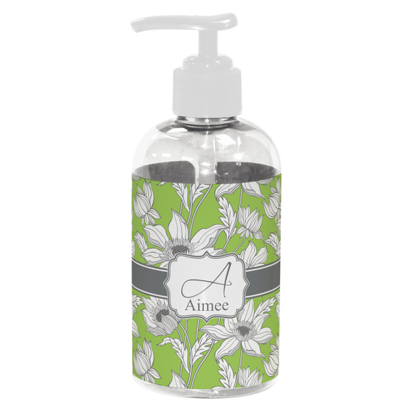Custom Wild Daisies Plastic Soap / Lotion Dispenser (8 oz - Small - White) (Personalized)
