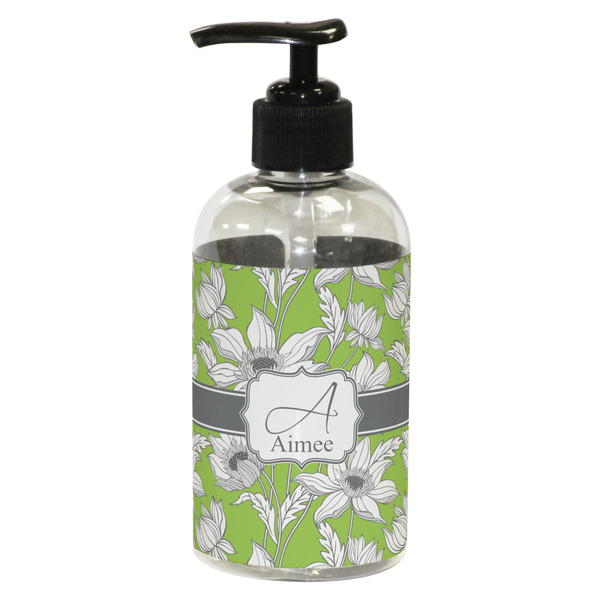 Custom Wild Daisies Plastic Soap / Lotion Dispenser (8 oz - Small - Black) (Personalized)