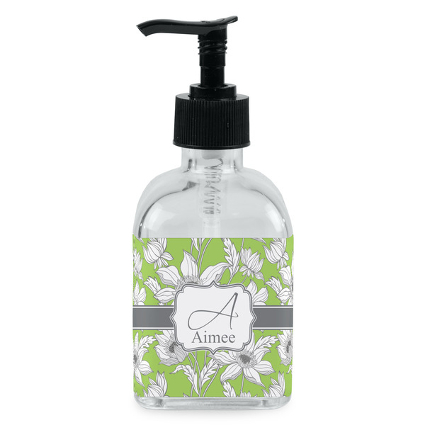 Custom Wild Daisies Glass Soap & Lotion Bottle - Single Bottle (Personalized)