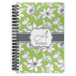 Wild Daisies Spiral Notebook - 7x10 w/ Name and Initial