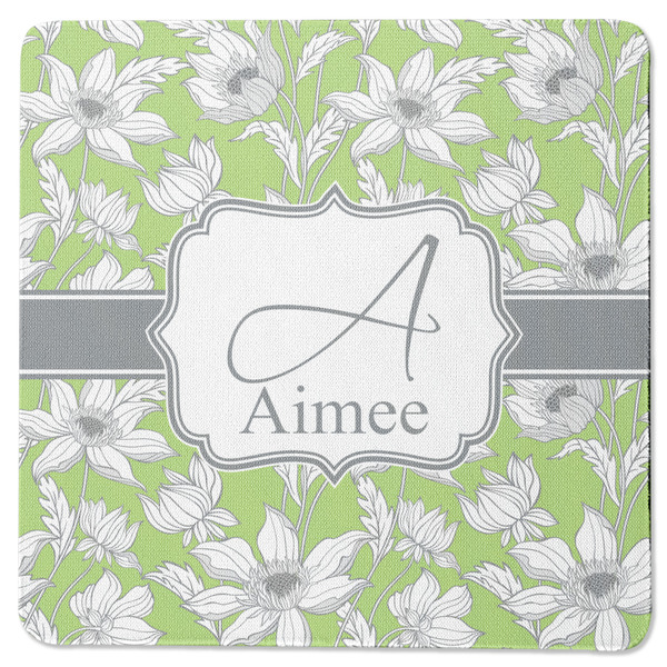 Custom Wild Daisies Square Rubber Backed Coaster (Personalized)