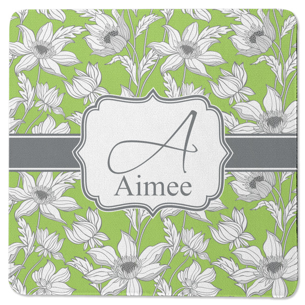 Custom Wild Daisies Square Rubber Backed Coaster (Personalized)