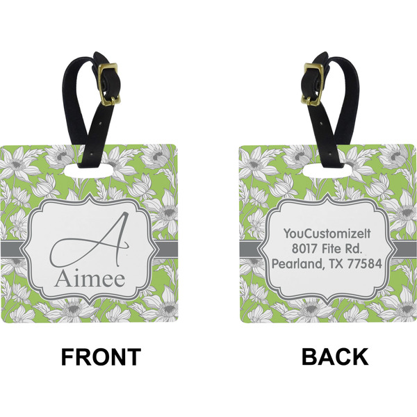 Wild Daisies Square Luggage Tag (Front + Back)