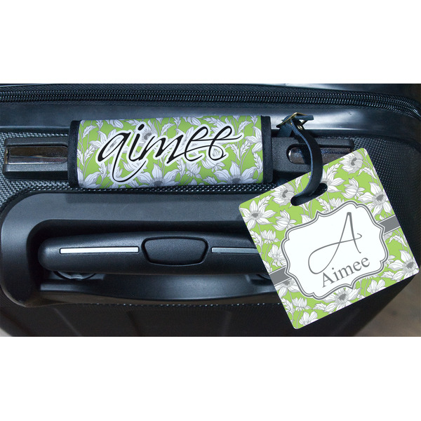 Wild Daisies Square Luggage Tag & Handle Wrap - In Context