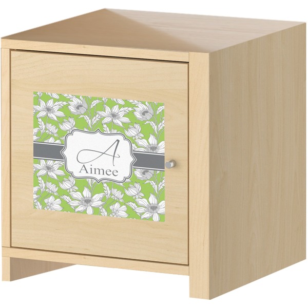 Wild Daisies Square Wall Decal on Wooden Cabinet