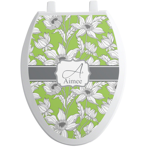 Custom Wild Daisies Toilet Seat Decal - Elongated (Personalized)