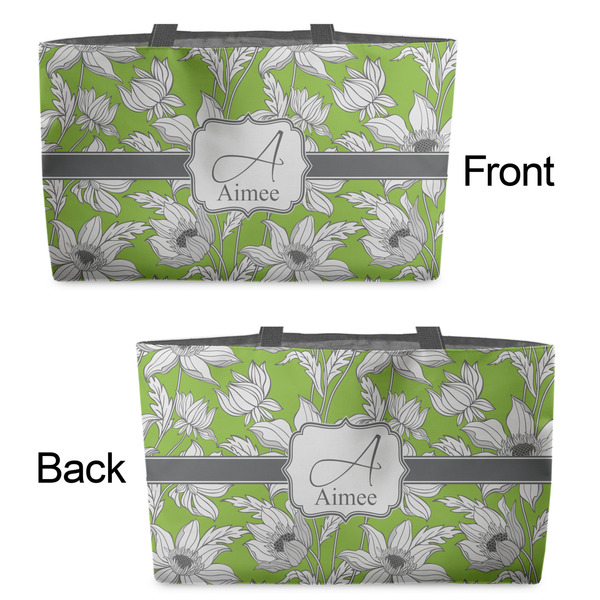 Wild Daisies Tote w/Black Handles - Front & Back Views