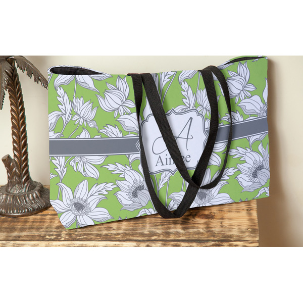Wild Daisies Tote w/Black Handles - Lifestyle View