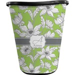 Wild Daisies Waste Basket - Single Sided (Black) (Personalized)