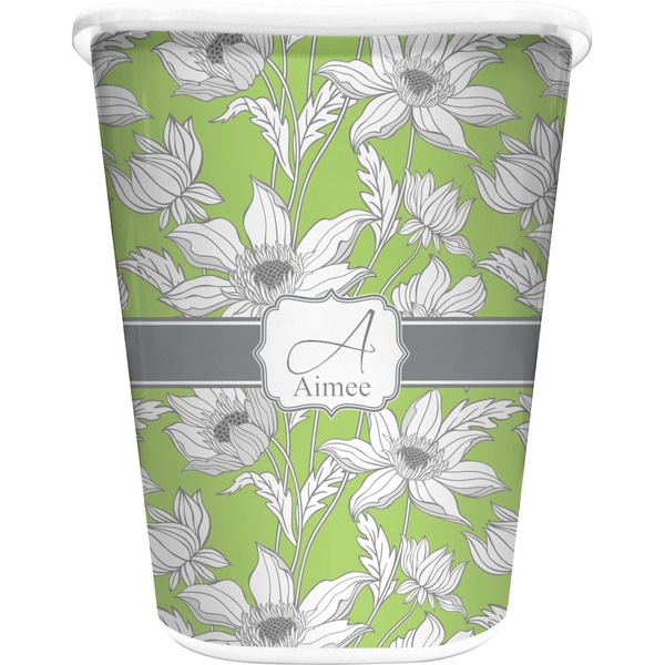Custom Wild Daisies Waste Basket - Single Sided (White) (Personalized)