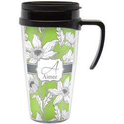 Wild Daisies Acrylic Travel Mug with Handle (Personalized)