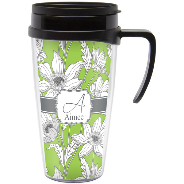 Custom Wild Daisies Acrylic Travel Mug with Handle (Personalized)