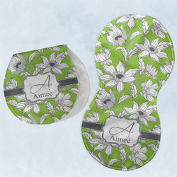 Wild Daisies Burp Pads - Velour - Set of 2 w/ Name and Initial