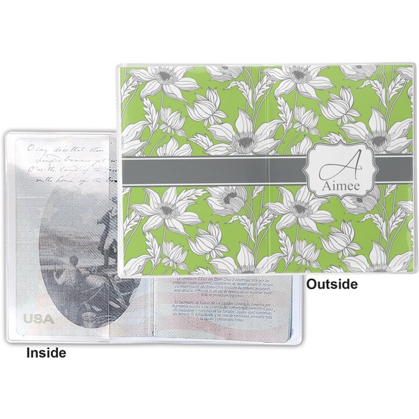 Wild Daisies Vinyl Passport Holder - Flat Front and Back