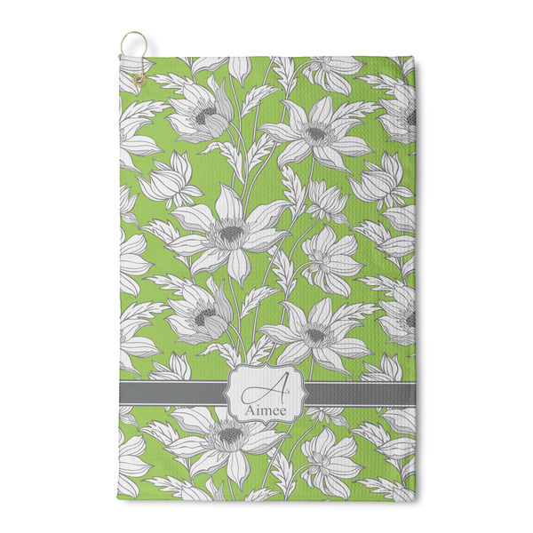 Custom Wild Daisies Waffle Weave Golf Towel (Personalized)