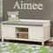 Wild Daisies Wall Name Decal Above Storage bench
