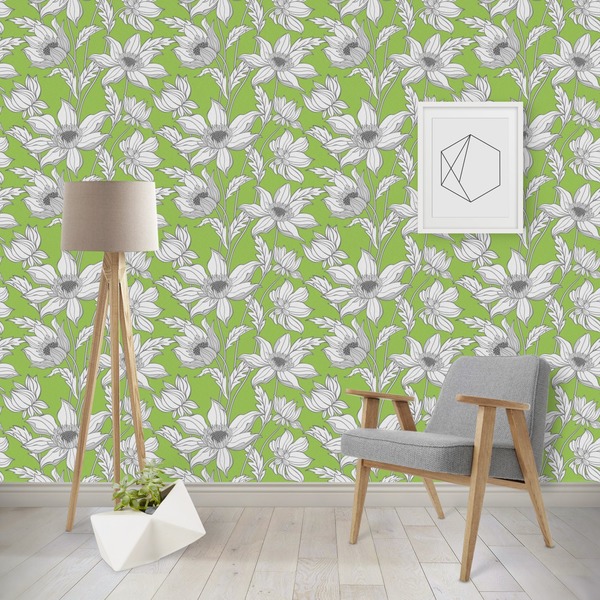 Custom Wild Daisies Wallpaper & Surface Covering (Water Activated - Removable)