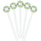 Wild Daisies White Plastic 5.5" Stir Stick - Fan View