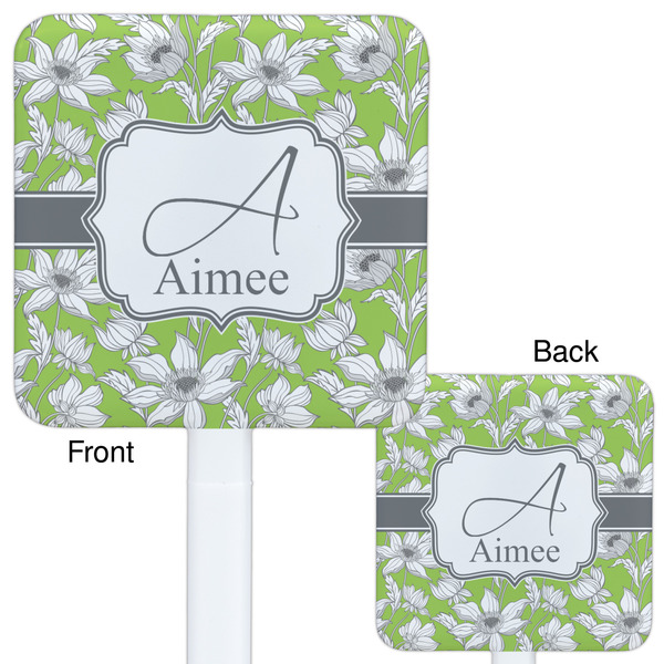 Wild Daisies White Plastic Stir Stick - Double Sided - Approval