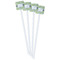 Wild Daisies White Plastic Stir Stick - Single Sided - Square - Front