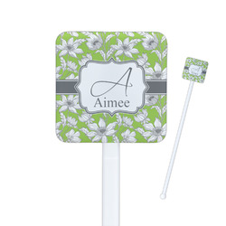 Wild Daisies Square Plastic Stir Sticks - Double Sided (Personalized)
