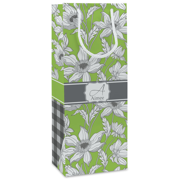 Custom Wild Daisies Wine Gift Bags - Gloss (Personalized)