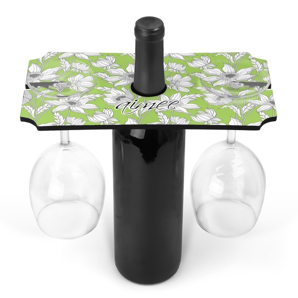 Custom Wild Daisies Wine Bottle & Glass Holder (Personalized)